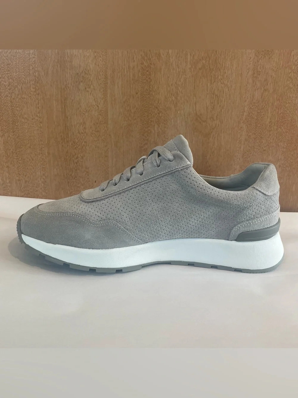 Peter Millar Wayfare Runner Golf Mens Sz US 10.5 Pearl Gray Suede Comfort Shoes